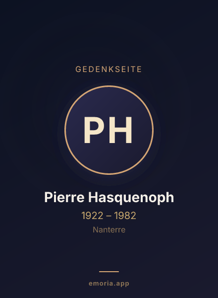 Gedenkportrait von Pierre Hasquenoph