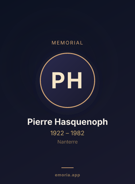 Memorial portrait of Pierre Hasquenoph