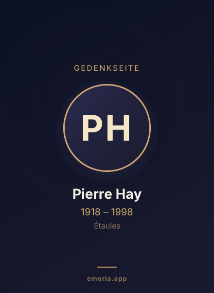 Gedenkportrait von Pierre Hay