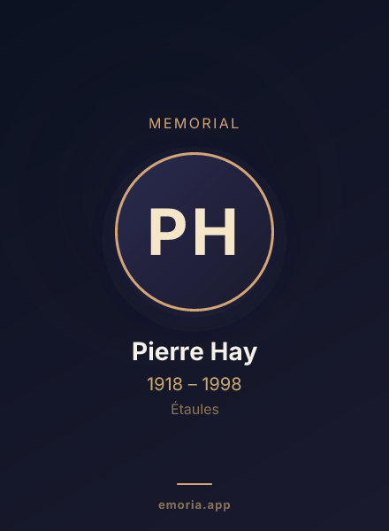 Memorial portrait of Pierre Hay