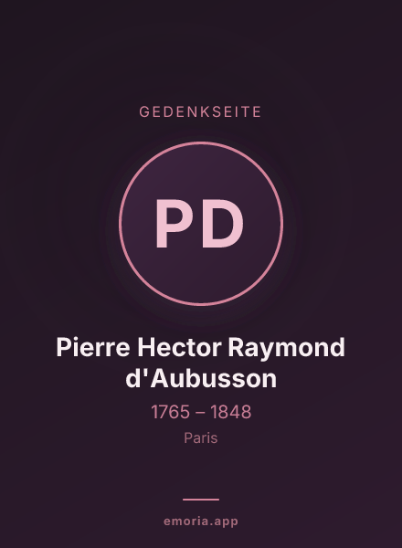 Gedenkportrait von Pierre Hector Raymond d'Aubusson