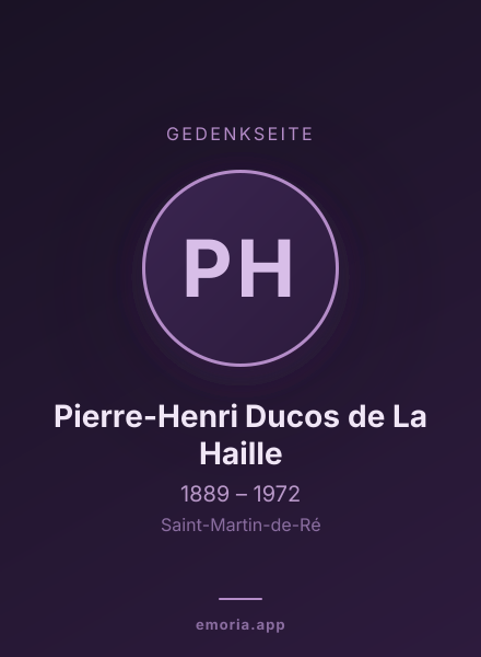 Gedenkportrait von Pierre-Henri Ducos de La Haille