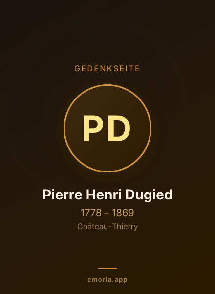Gedenkportrait von Pierre Henri Dugied