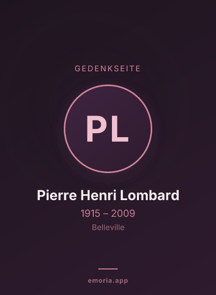 Gedenkportrait von Pierre Henri Lombard