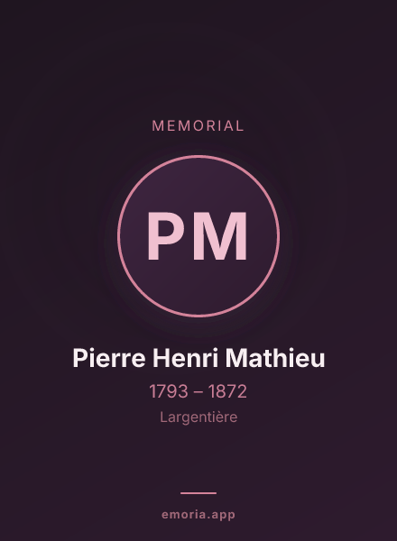 Memorial portrait of Pierre Henri Mathieu
