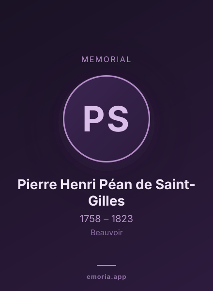 Memorial portrait of Pierre Henri Péan de Saint-Gilles