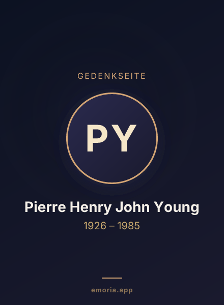 Gedenkportrait von Pierre Henry John Young