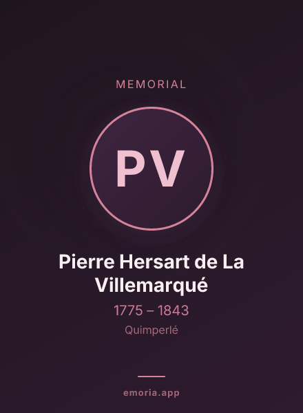 Memorial portrait of Pierre Hersart de La Villemarqué