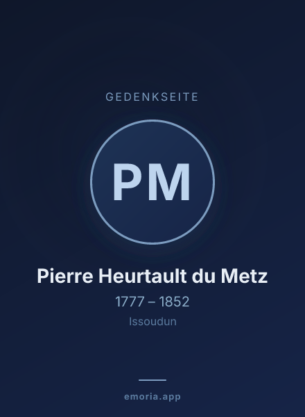 Gedenkportrait von Pierre Heurtault du Metz