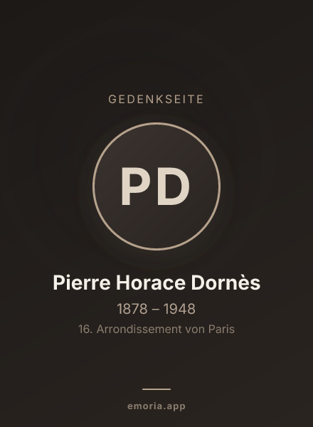 Gedenkportrait von Pierre Horace Dornès