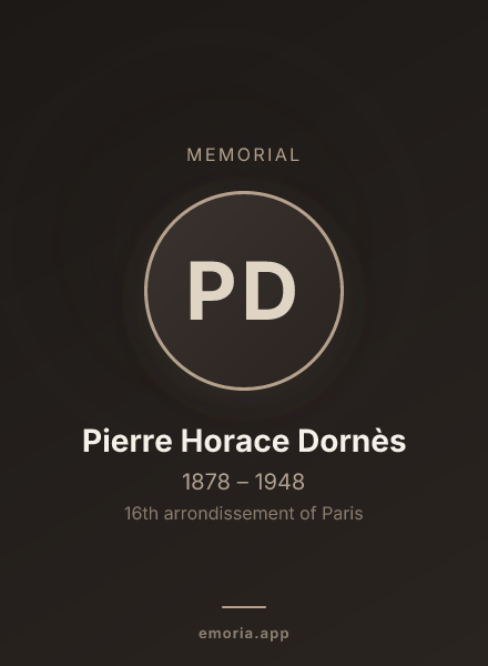 Memorial portrait of Pierre Horace Dornès