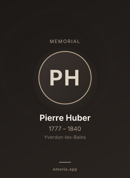 Memorial portrait of Pierre Huber