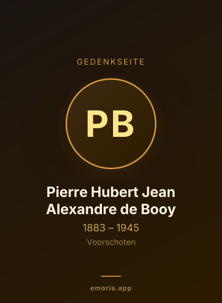 Gedenkportrait von Pierre Hubert Jean Alexandre de Booy