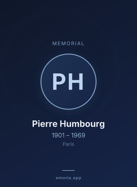 Memorial portrait of Pierre Humbourg