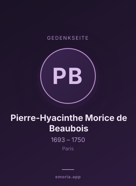 Gedenkportrait von Pierre-Hyacinthe Morice de Beaubois