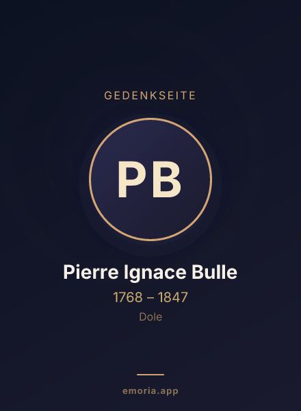 Gedenkportrait von Pierre Ignace Bulle