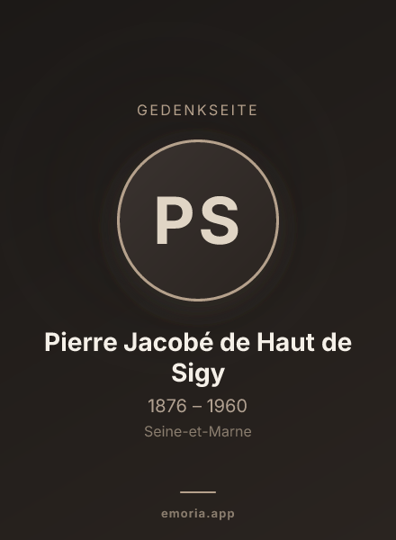 Gedenkportrait von Pierre Jacobé de Haut de Sigy