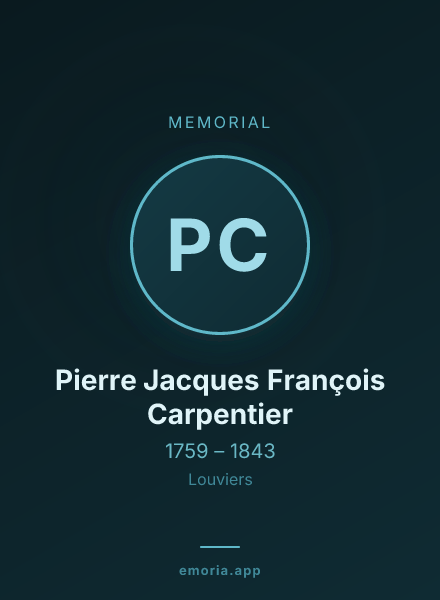 Memorial portrait of Pierre Jacques François Carpentier