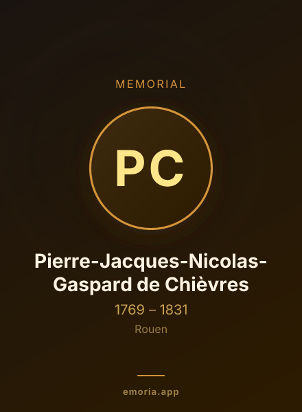 Memorial portrait of Pierre-Jacques-Nicolas-Gaspard de Chièvres