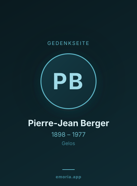 Gedenkportrait von Pierre-Jean Berger