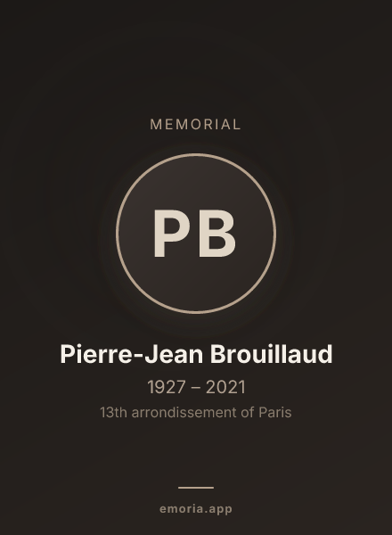 Memorial portrait of Pierre-Jean Brouillaud