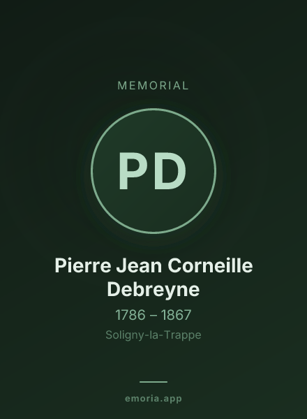 Memorial portrait of Pierre Jean Corneille Debreyne