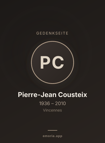 Gedenkportrait von Pierre-Jean Cousteix