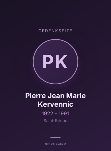 Gedenkportrait von Pierre Jean Marie Kervennic
