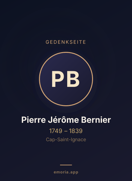Gedenkportrait von Pierre Jérôme Bernier