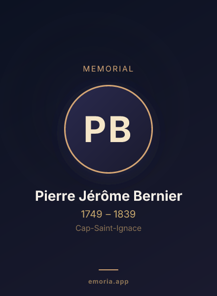 Memorial portrait of Pierre Jérôme Bernier