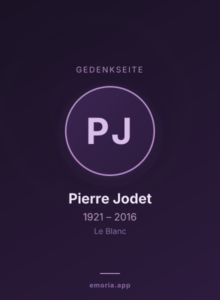 Gedenkportrait von Pierre Jodet