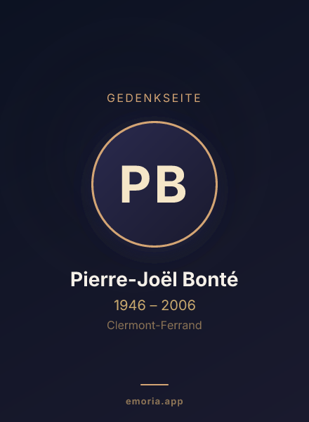 Gedenkportrait von Pierre-Joël Bonté