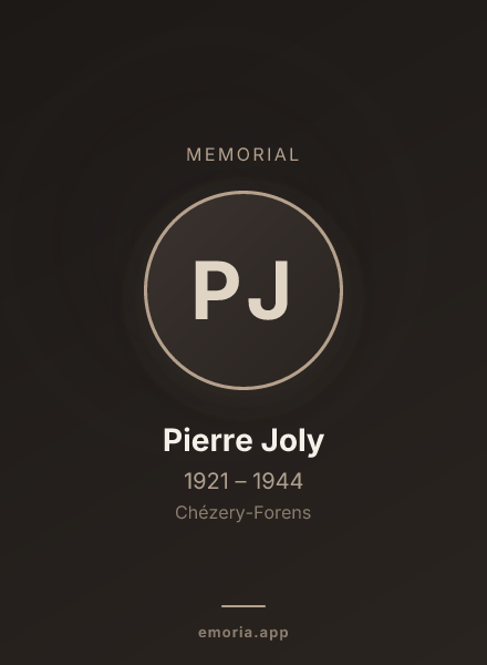 Memorial portrait of Pierre Joly
