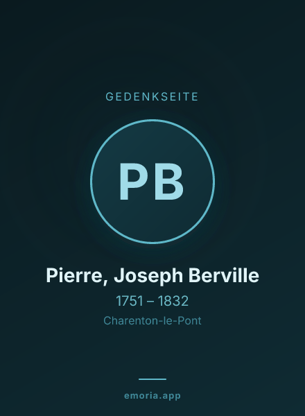 Gedenkportrait von Pierre, Joseph Berville