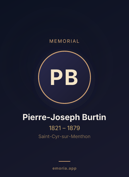 Memorial portrait of Pierre-Joseph Burtin