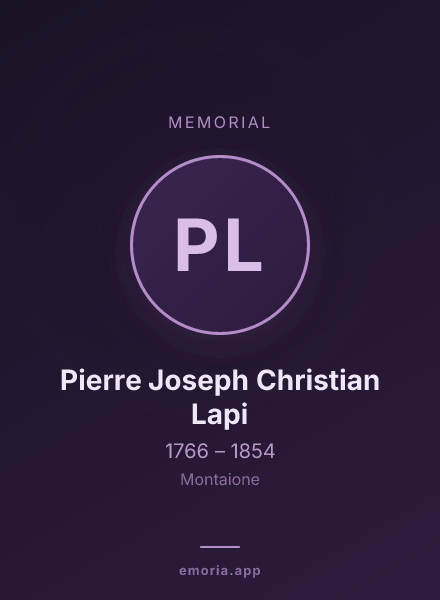 Memorial portrait of Pierre Joseph Christian Lapi