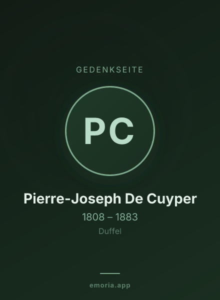 Gedenkportrait von Pierre-Joseph De Cuyper