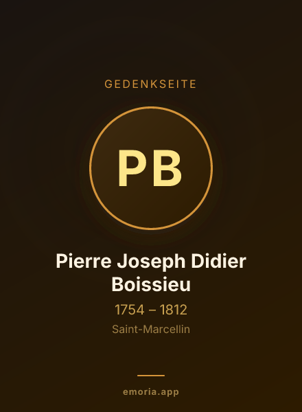 Gedenkportrait von Pierre Joseph Didier Boissieu
