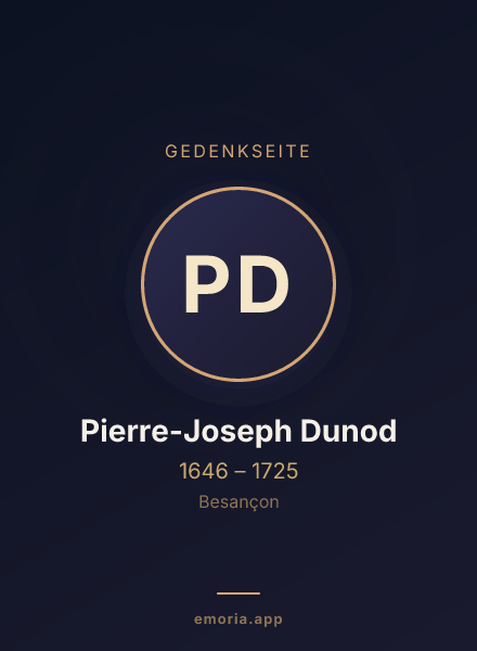 Gedenkportrait von Pierre-Joseph Dunod