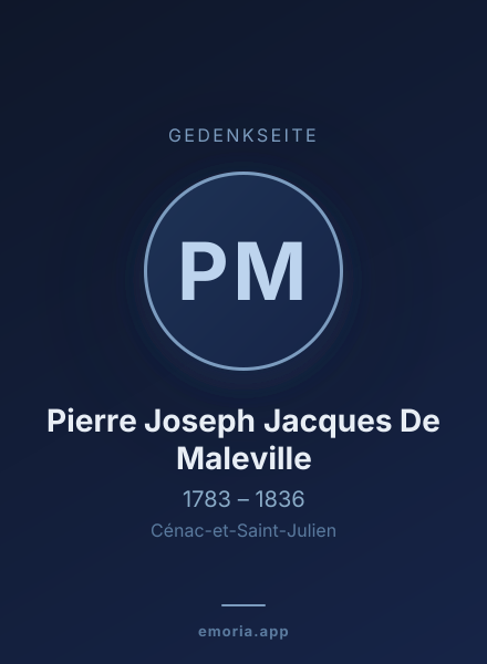 Gedenkportrait von Pierre Joseph Jacques De Maleville