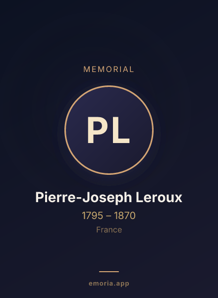 Memorial portrait of Pierre-Joseph Leroux