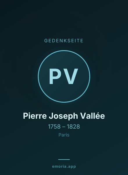 Gedenkportrait von Pierre Joseph Vallée