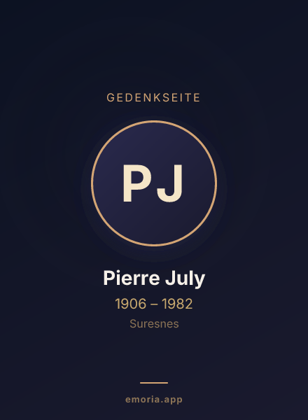 Gedenkportrait von Pierre July