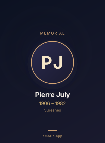 Memorial portrait of Pierre July
