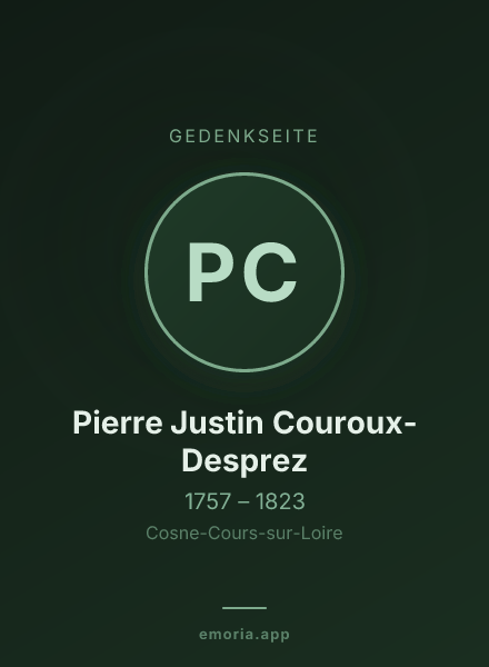 Gedenkportrait von Pierre Justin Couroux-Desprez