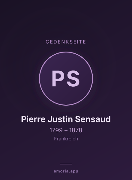Gedenkportrait von Pierre Justin Sensaud