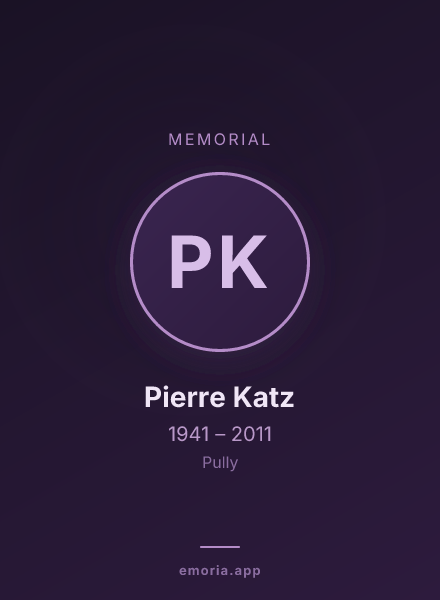Memorial portrait of Pierre Katz