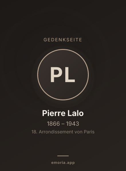 Gedenkportrait von Pierre Lalo