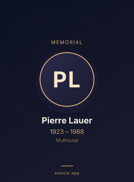 Memorial portrait of Pierre Lauer