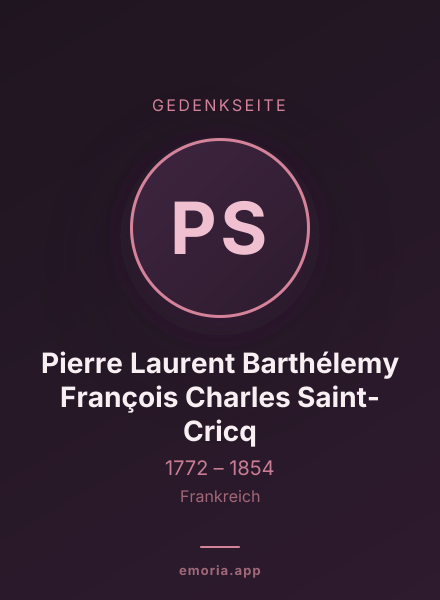 Gedenkportrait von Pierre Laurent Barthélemy François Charles Saint-Cricq